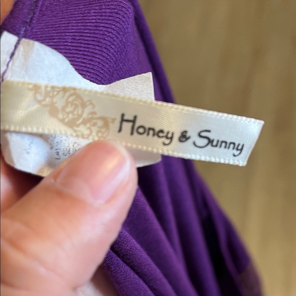 Purple Floral Top with Gold Accents - Picture 2 of 3